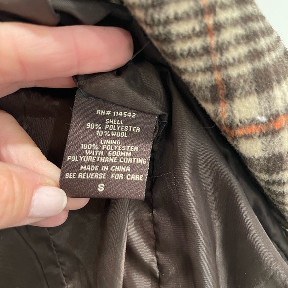 JuJu Brown Plaid Double-Breasted Trench Coat - Picture 4 of 4